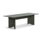 Rows Diagonal Dining Table with Glass Top  option Forest Green
