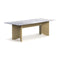 Rows Diagonal Dining Table with Marble Top  option Fior Di Pesco / Natural