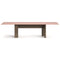 Rows Vertical Dining Table with Glass Top  option Blush / Taupe