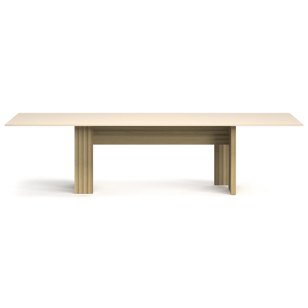 Rows Vertical Dining Table with Glass Top