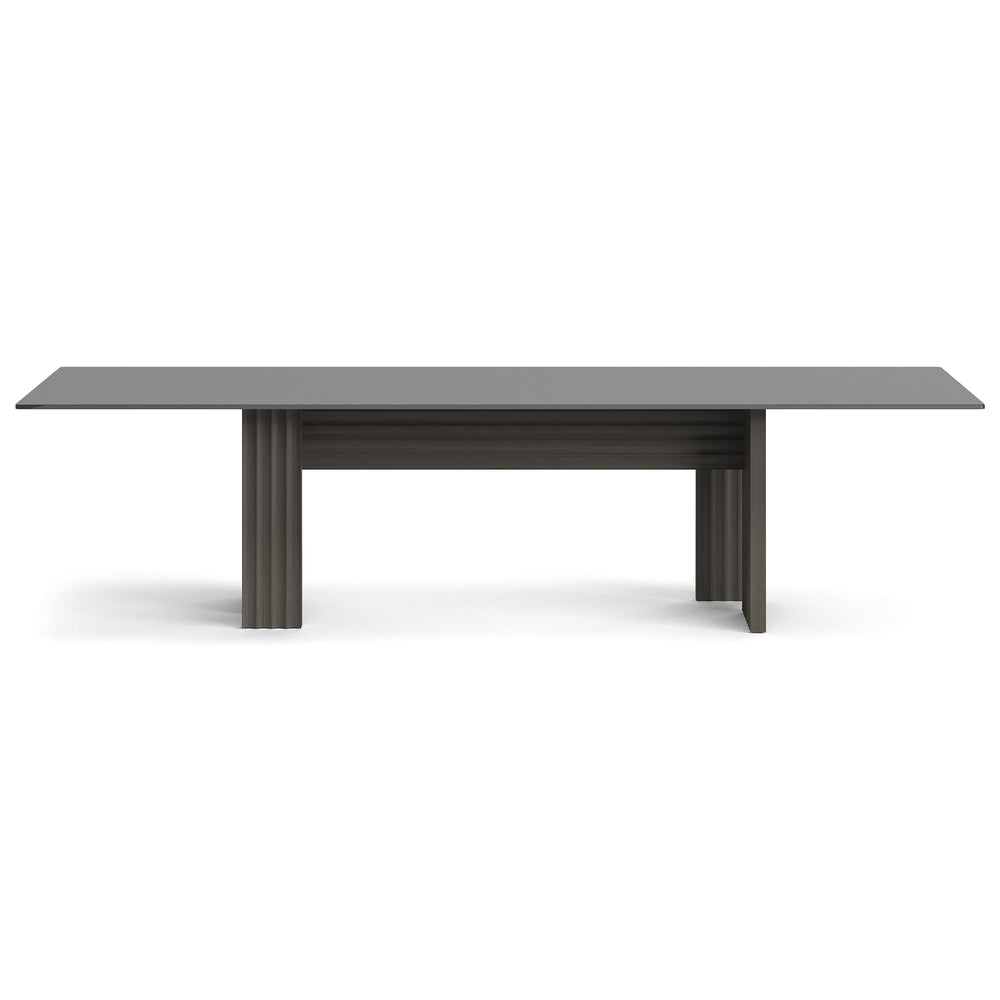 Rows Vertical Dining Table with Glass Top