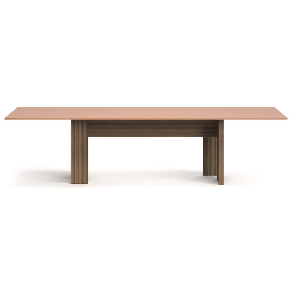 Rows Vertical Dining Table with Glass Top