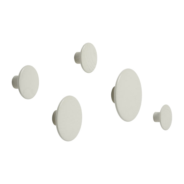 Dots Wood Wall Hooks (Set of 5)