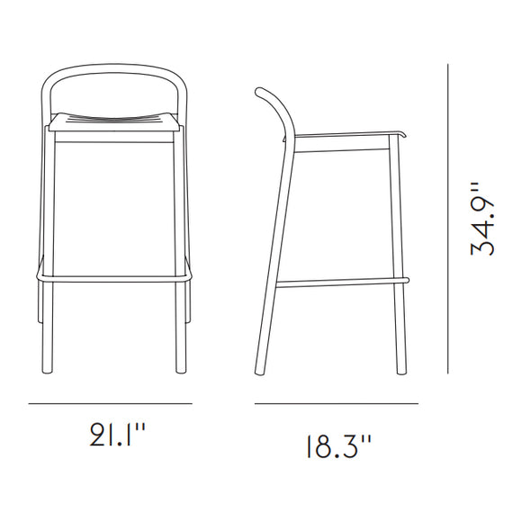 Linear Steel Outdoor Stool