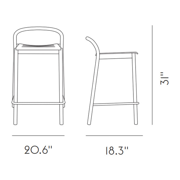 Linear Steel Outdoor Stool