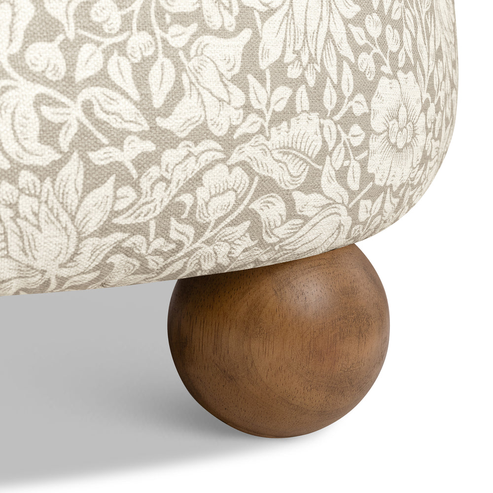 Morris & Co. x Namesake Tuffet Storage Ottoman with Dark Wood Base