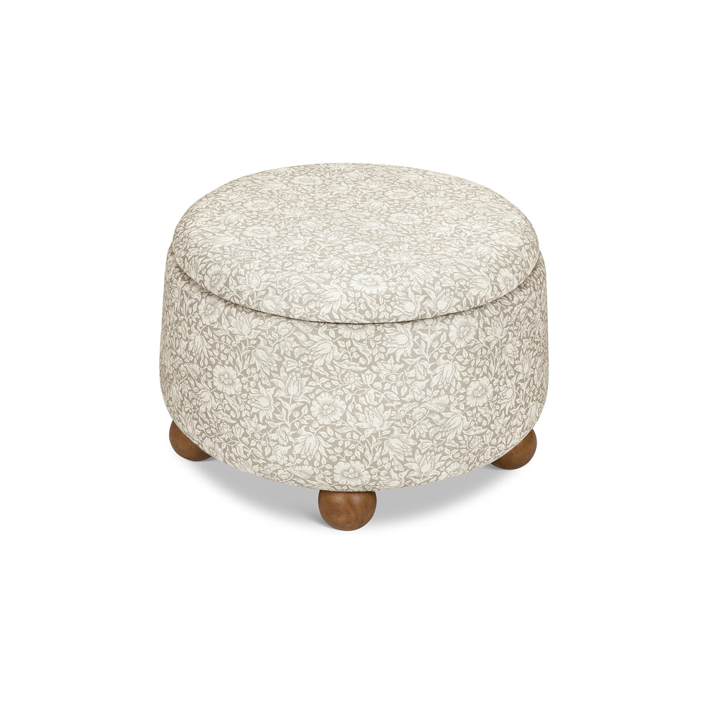 Morris & Co. x Namesake Tuffet Storage Ottoman with Dark Wood Base