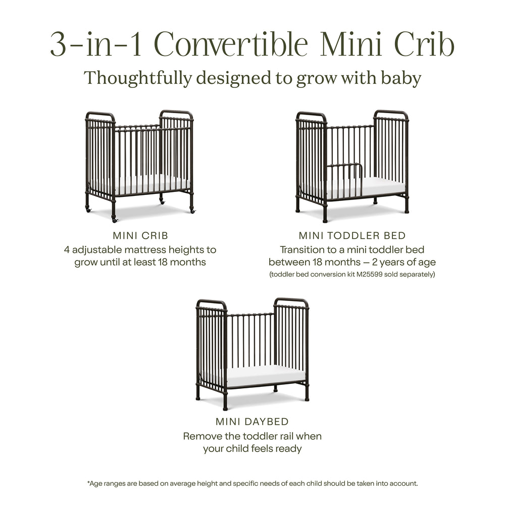 Abigail 3-in-1 Convertible Mini Crib