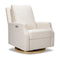Crewe Electronic Recliner and Swivel Glider  option Performance Cream Eco-Weave with Light Wood Base