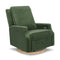 Crewe Electronic Recliner and Swivel Glider  option Forest Green Velvet with Light Wood Base