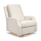 Crewe Electronic Recliner and Swivel Glider  option Ivory Boucle with Light Wood Base