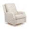 Crewe Electronic Recliner and Swivel Glider  option Tan Gingham with Light Wood Base