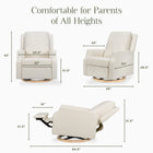 Crewe Recliner and Swivel Glider with Wood Base
