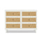 Marin with Cane 6 Drawer Dresser  option Warm White / Honey Cane