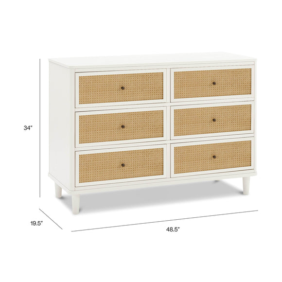 Namesake Marin with Cane 6 Drawer Dresser Natural Walnut/Blonde Cane Namesake Marin with Cane 6 Drawer Dresser Natural Walnut/Blonde Cane