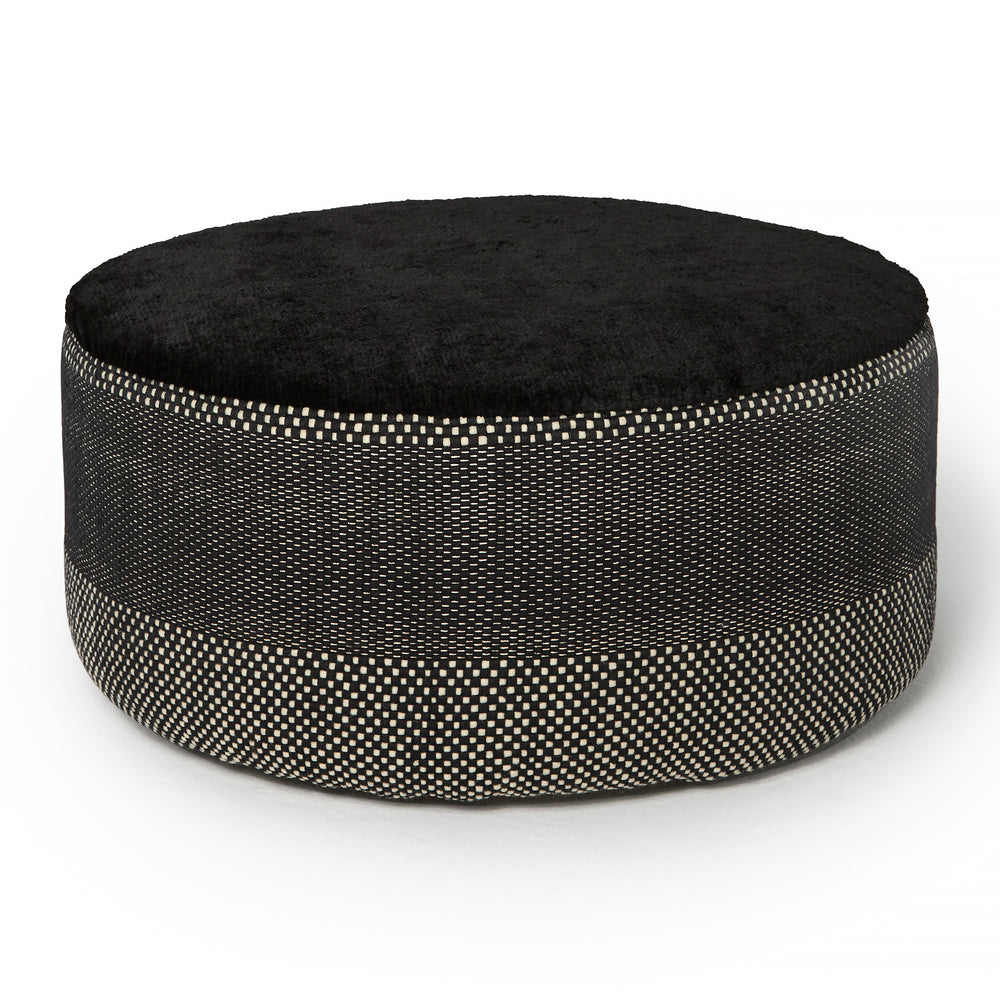 Tres Persian Black Pouf