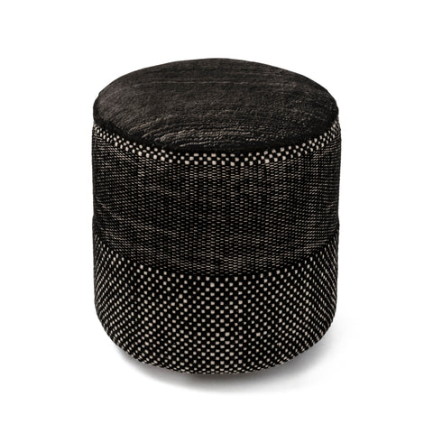 Tres Persian Black Pouf