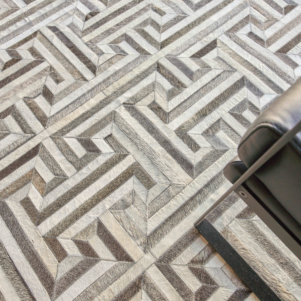 Natural Hide Labyrinth Area Rug