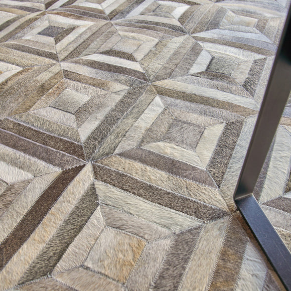 Natural Hide Diamond Area Rug