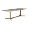 Campus Elliptical Dining Table  option Calacatta Green Marble / Ashwood Tobacco / Champagne Metal