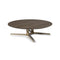 Campus Round Coffee Table  option Ashwood Tobacco / Ashwood Tobacco/Champagne Metal