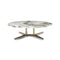 Campus Round Coffee Table  option Calacatta Green Marble / Ashwood Tobacco/Champagne Metal
