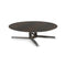 Campus Round Coffee Table  option Eucalyptus Wood / Eucalyptus Wood/Glossy Black Chrome