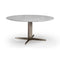 Campus Round Dining Table  option Calacatta Gold Marble / Ashwood Tobacco / Champagne Metal