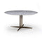 Campus Round Dining Table  option Calacatta Green Marble / Ashwood Tobacco / Champagne Metal