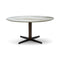 Campus Round Dining Table  option Ceramic Macchia Vecchia / Eucalipto Wood / Black Glossy Chrome Metal