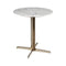 Campus Side Table  option Calacatta Gold Marble / Polished Champagne Metal/Tobacco Ashwood / High: 20.5 in height