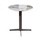 Campus Side Table  option Glossy Ceramic Macchia Vecchia / Glossy Black Chrome Metal/Eucalyptus Wood / High: 20.5 in height
