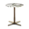 Campus Side Table  option Green Calacatta Marble / Polished Champagne Metal/Tobacco Ashwood / High: 20.5 in height