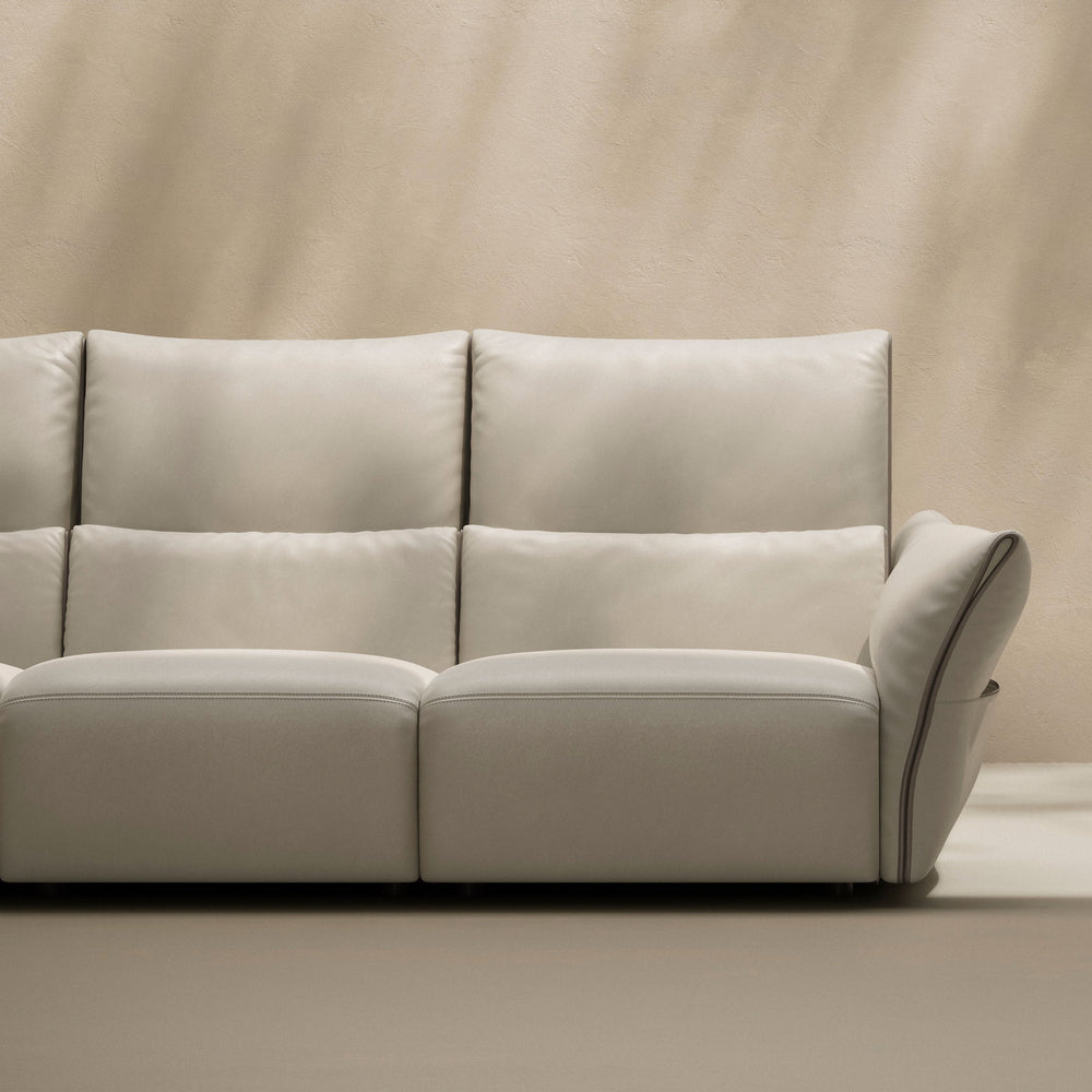 Wellbe Power Motion Recliner Sofa with Left Wedge