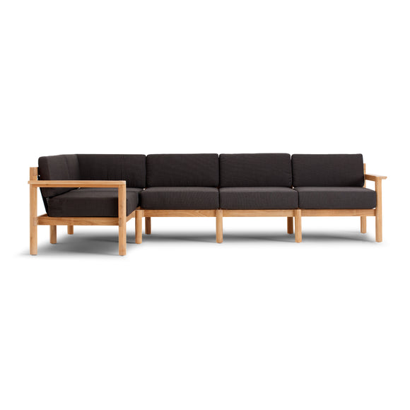 Haven Outdoor L-Shape Sectional with Teak Arms