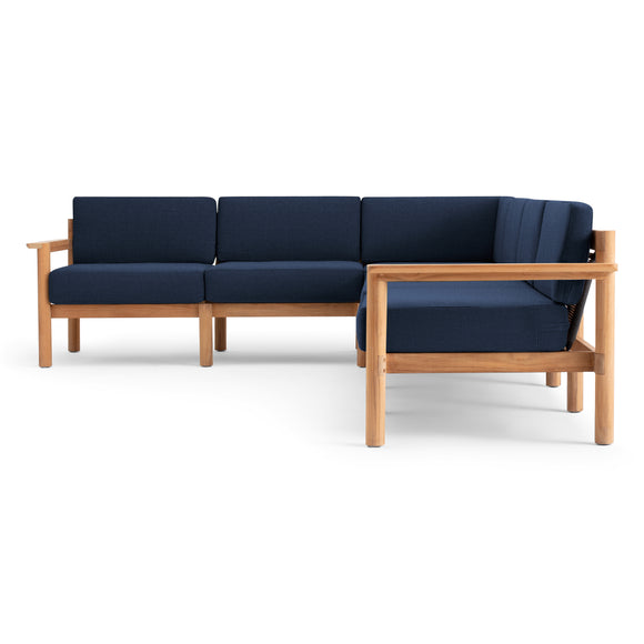 Haven Outdoor L-Shape Sectional with Teak Arms