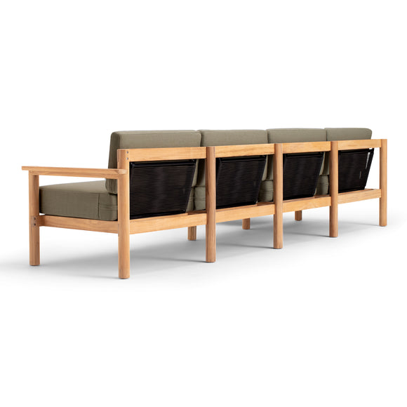 Haven Outdoor L-Shape Sectional with Teak Arms
