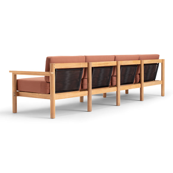 Haven Outdoor L-Shape Sectional with Teak Arms