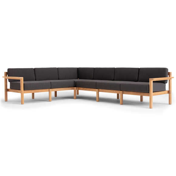 Haven Outdoor L-Shape Sectional with Teak Arms