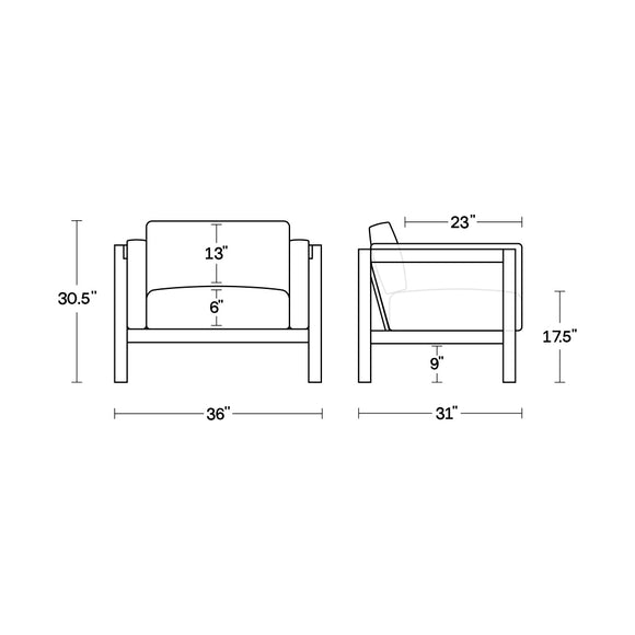 Haven Outdoor Lounge Chair with Arm Cushions