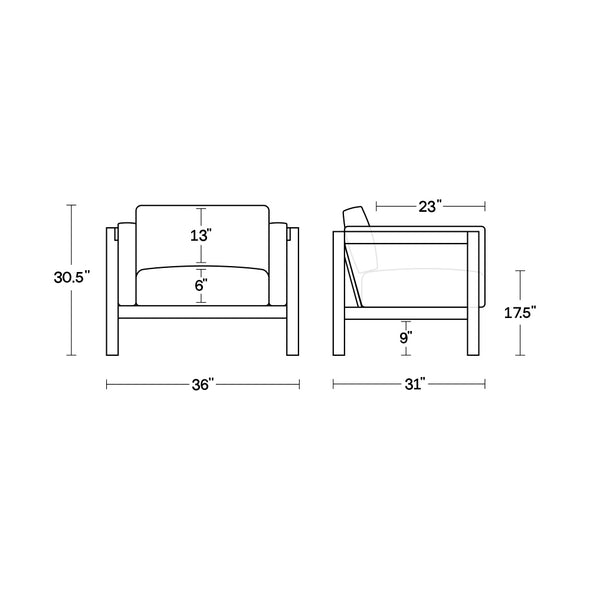 Haven Outdoor Lounge Chair with Arm Cushions
