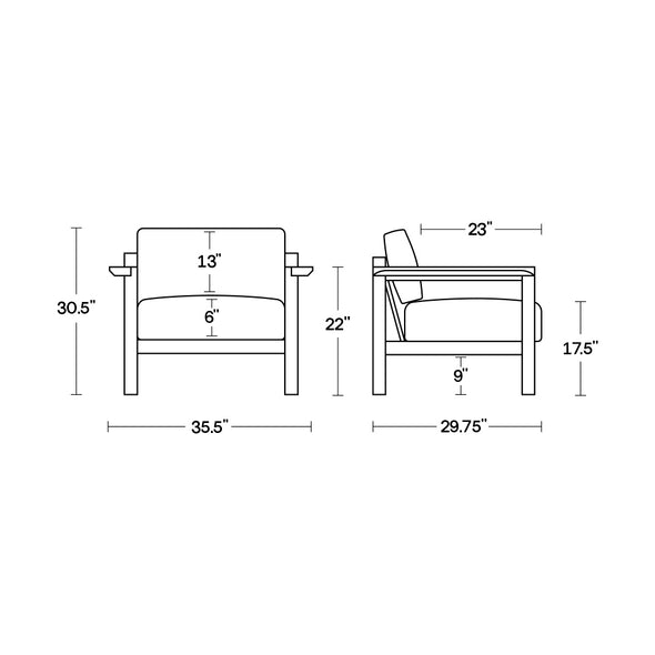 Haven Outdoor Lounge Chair with Teak Arms