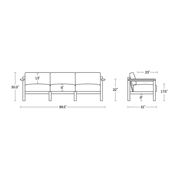 Haven Outdoor Sofa with Teak Arms
