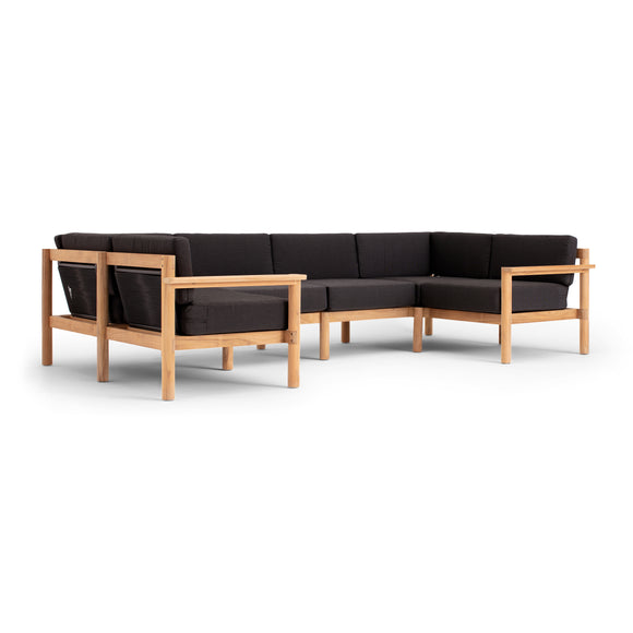 Haven Outdoor U-Shape Sectional with Teak Arms