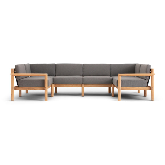 Haven Outdoor U-Shape Sectional with Teak Arms