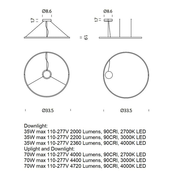 Zirkol Circle LED Pendant Light