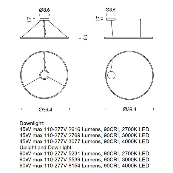 Zirkol Circle LED Pendant Light