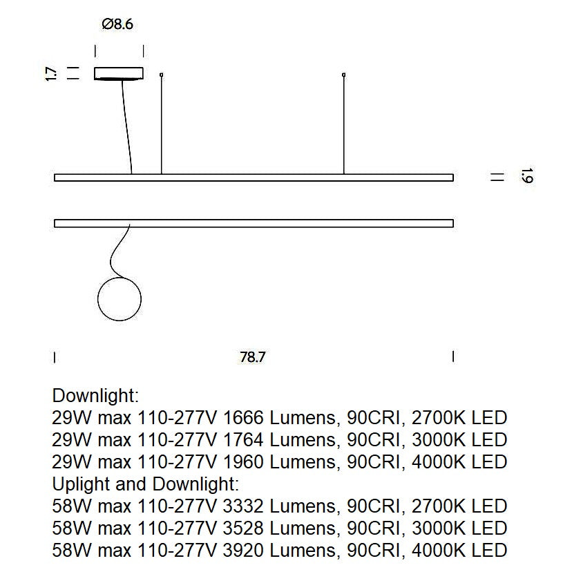 Zirkol Linear LED Pendant Light