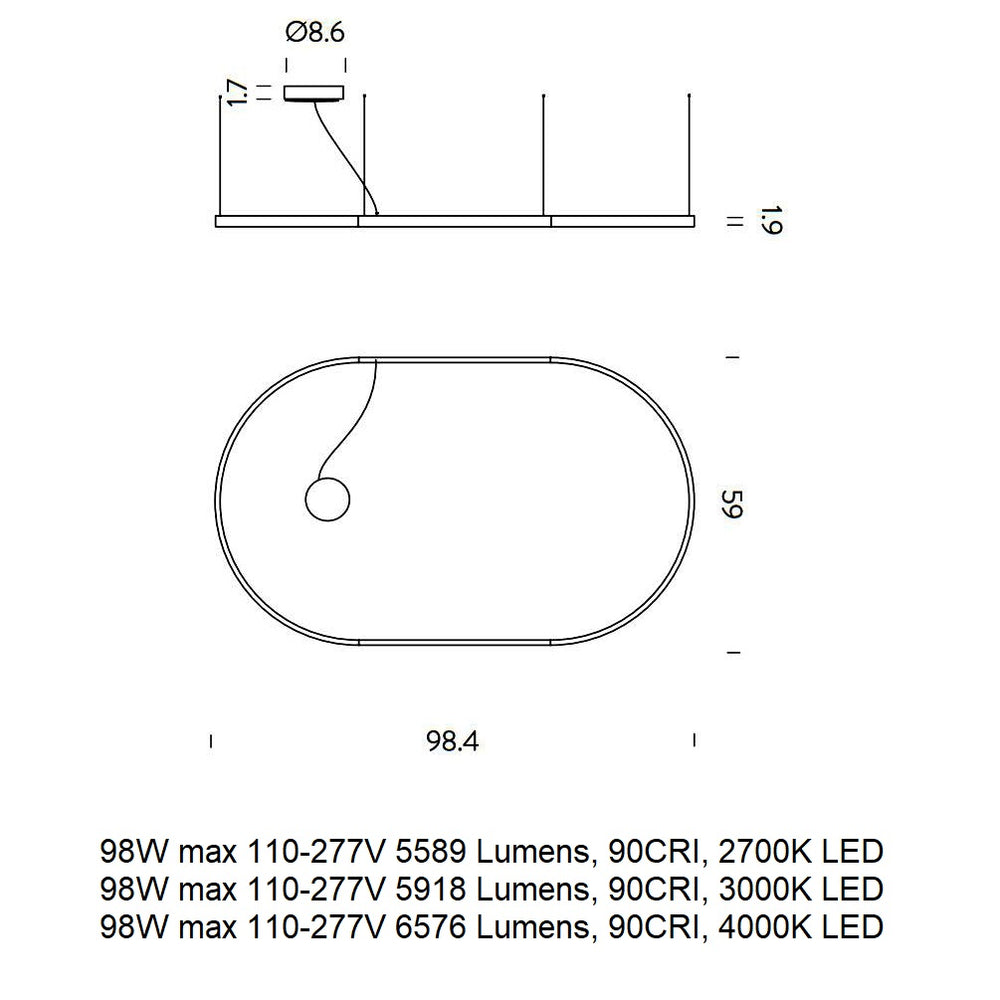 Zirkol Oval LED Pendant Light