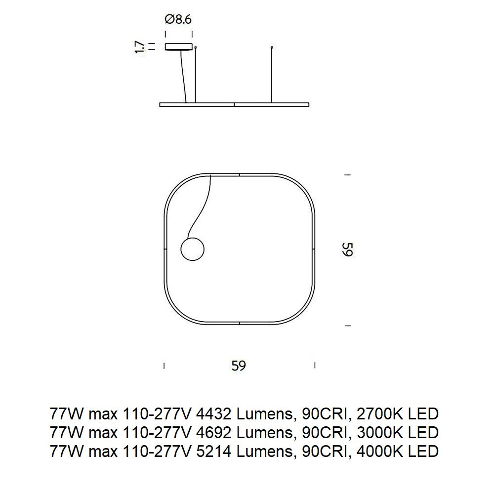 Zirkol Square LED Pendant Light